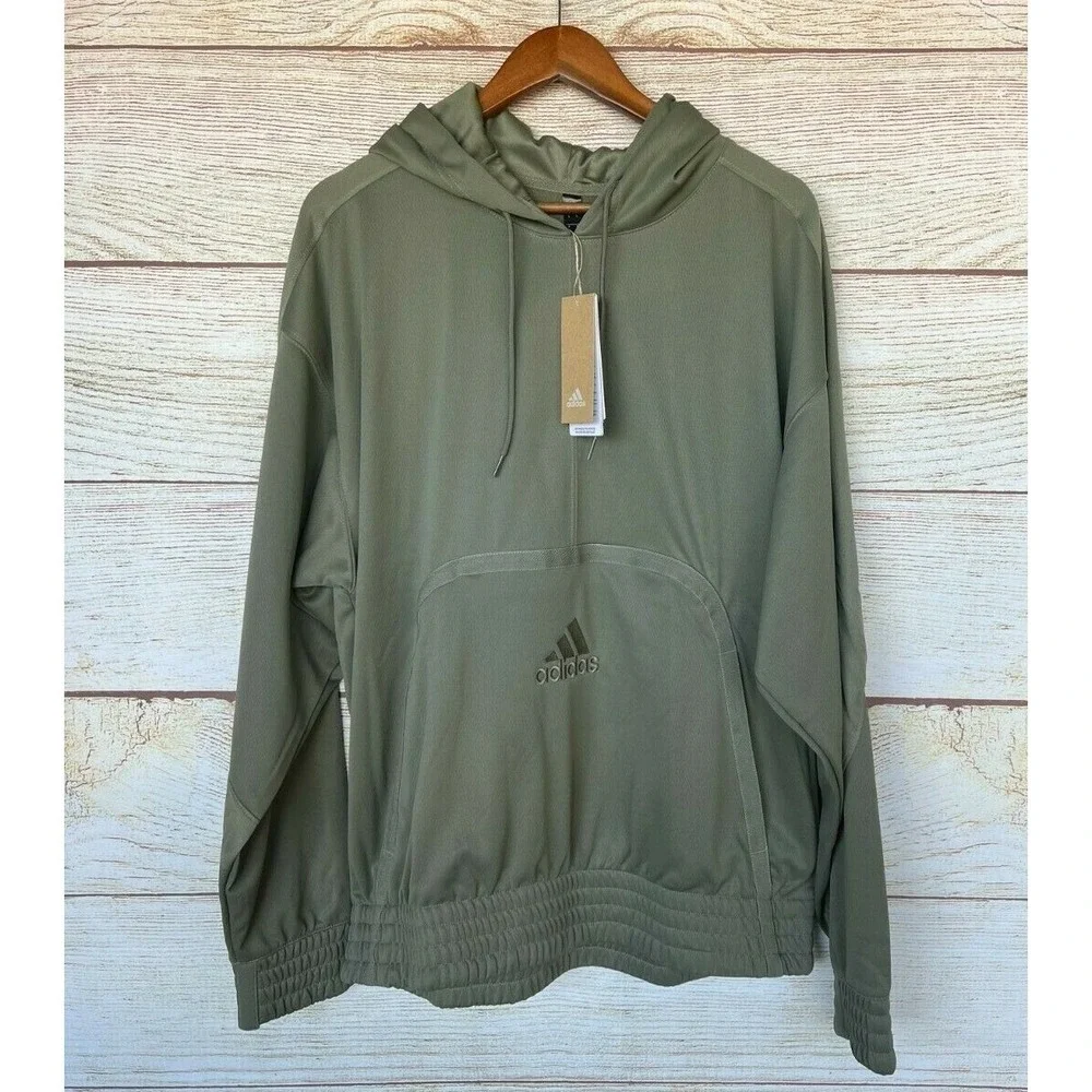 Adidas Hoodie Mens Size Large Green CU 365 HD Basketball Hoodie Sweatshirt New